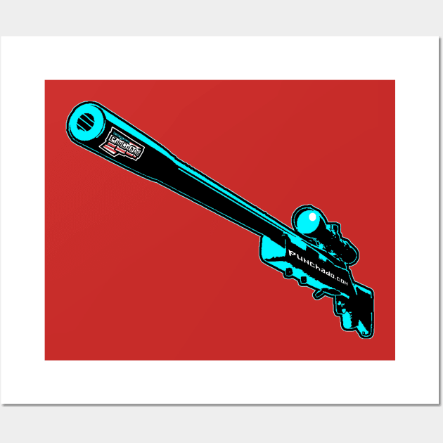 Punchado Sniper Rifle Blank Text, v. Code Teal Wall Art by punchado